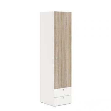 Dulap haine ARONA 45, A50, H195, 1U2S, Alb Portelan, Oak