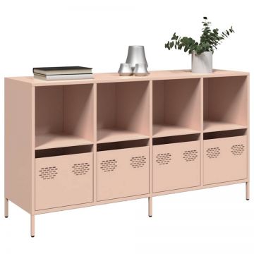 Dulap, roz, 135x39x73,5 cm, oțel laminat la rece Dulap, roz, 135x39x73,5 cm, oțel laminat la rece