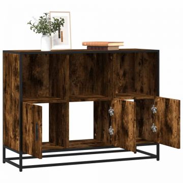 Dulap, stejar fumuriu, 100x35x76 cm, lemn compozit