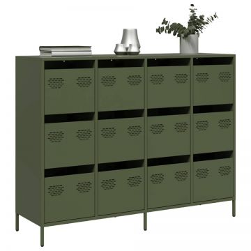 Dulap, verde măsliniu, 135x39x103,5 cm, oțel laminat la rece