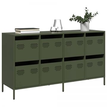 Dulap, verde măsliniu, 135x39x73,5 cm, oțel laminat la rece