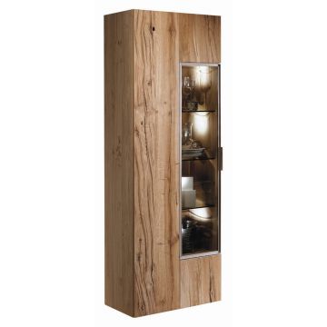 VITRINĂ in furniruit, placă din lemn masiv stratificat (panou) lemn recuperat, stejar culoare lemn stejar