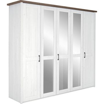 Dulap Cu Uși Rotative, 241/212/62 cm, alb, culoare lemn stejar pufos