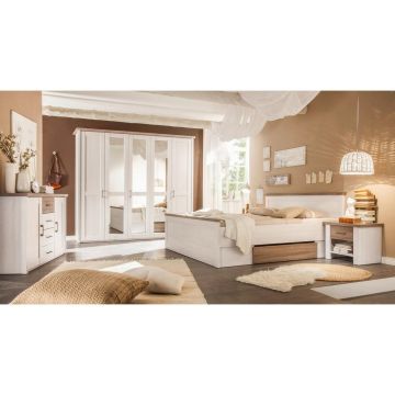 Dulap Cu Uși Rotative, 241/212/62 cm, alb, culoare lemn stejar pufos