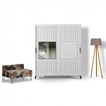Dulap haine Model Pacific, Alb, 160x60x216 cm