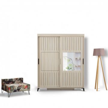 Dulap haine Model Pacific, Bej, 180x60x216 cm Dulap haine Model Pacific, Bej, 180x60x216 cm