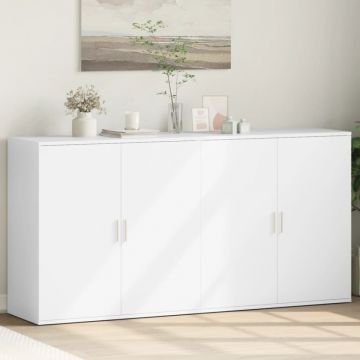 Dulapuri, alb, 2 buc., 79x38x80 cm, lemn prelucrat