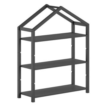 Bibliotecă de copii gri antracit din lemn de pin 111x141x40 cm Dallas – Vipack