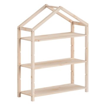 Bibliotecă de copii în culoare naturală din lemn de pin 111x141x40 cm Dallas – Vipack
