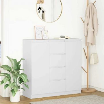 Bufetă cu sertare Alb 100,5x35x98,5 cm Lemn prelucrat