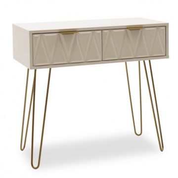 Consola Model Isla, Alb/Auriu, 80x39x74 cm