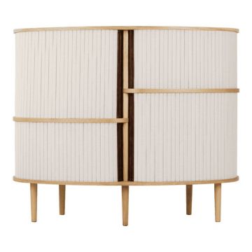 Dulap bej-în culoare naturală cu aspect de lemn de stejar cu ușă glisantă 120x100x50 cm Audacious – UMAGE