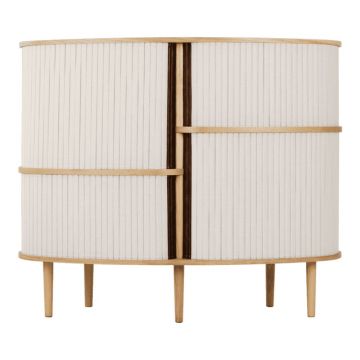 Dulap bej-în culoare naturală cu aspect de lemn de stejar cu ușă glisantă 120x100x50 cm Audacious – UMAGE