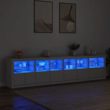 Dulap cu lumini LED, alb, 283x37x67 cm