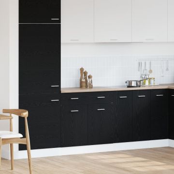 Dulap cu sertar în stejar negru, 80x46x81.5 cm, Fabricat din lemn prelucrat
