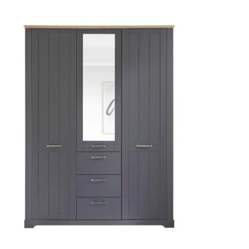 Dulap Cu Uși Rotative, 166/226/60 cm, grafit, stejar Artisan