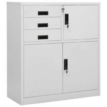 Dulap de birou, gri deschis, 90x40x102 cm, oțel Dulap de birou, gri deschis, 90x40x102 cm, oțel
