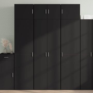 Dulap de depozitare, negru, 70x42,5x225 cm, lemn prelucrat Dulap de depozitare, negru, 70x42,5x225 cm, lemn prelucrat