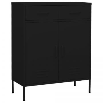 Dulap de depozitare, negru, 80x35x101,5 cm, oțel Dulap de depozitare, negru, 80x35x101,5 cm, oțel