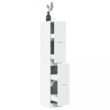 Dulap de farmacie, alb, 30x41x174,5 cm, lemn prelucrat