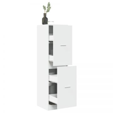 Dulap de farmacie, alb, 40x41x144,5 cm, lemn prelucrat