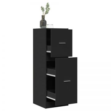 Dulap de farmacie, negru, 40x41x118 cm, lemn prelucrat