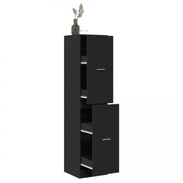 Dulap de farmacie, negru, 40x41x174,5 cm, lemn prelucrat Dulap de farmacie, negru, 40x41x174,5 cm, lemn prelucrat