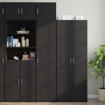 Dulap depozitare slim negru 45x42,5x225 cm lemn prelucrat Dulap depozitare slim negru 45x42,5x225 cm lemn prelucrat