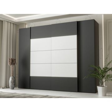 Dulap Energy Cu 4 Usi Negru Si Alb, 270 Cm
