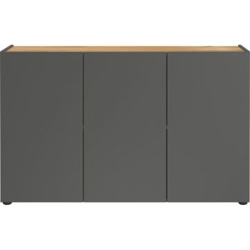 Dulap gri antracit cu aspect de lemn de stejar 120x76x34 cm Adrano – Germania