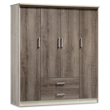 Dulap haine Model Olympus, Stejar/Bej, 159x57x183 cm