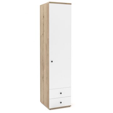 Dulap haine PRIMAVERA 45, H200, 1U2S, bara umerase, Stejar, Alb