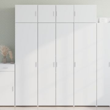Dulap înalt, alb, 80x42,5x185 cm, lemn prelucrat