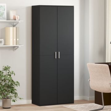 Dulap înalt, negru, 70x35x180 cm, lemn prelucrat