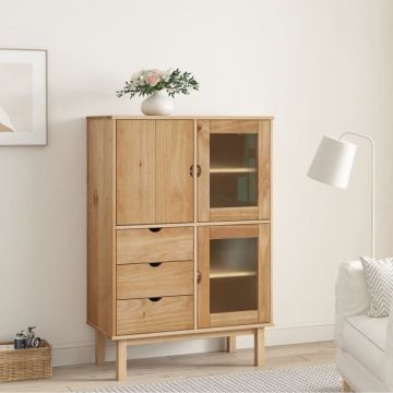 Dulap înalt OTTA, 85x43x125 cm, lemn masiv de pin