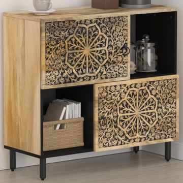 Dulap lateral, 80x33x75 cm, lemn masiv de mango