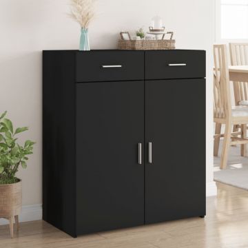 Dulap, negru, 80x42,5x93 cm, lemn prelucrat Dulap, negru, 80x42,5x93 cm, lemn prelucrat