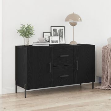 Dulap negru din stejar 100x36x60 cm Lemn stratificat