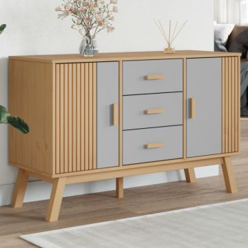 Dulap OLDEN, gri și maro, 114x43x73,5 cm, lemn masiv pin Dulap OLDEN, gri și maro, 114x43x73,5 cm, lemn masiv pin