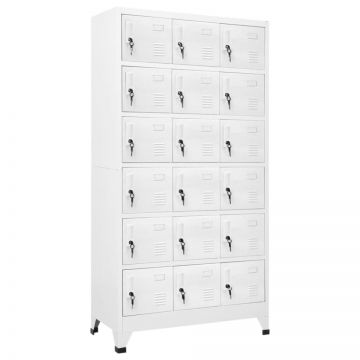 Dulap vestiar cu 18 compartimente, 90x40x180 cm, metal