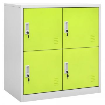Dulap vestiar, gri deschis și verde, 90x45x92,5 cm, oțel