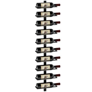 HOMCOM Suport pentru Sticle de Vin cu Montare pe Perete, 27x10x116 cm, Negru | Aosom Romania