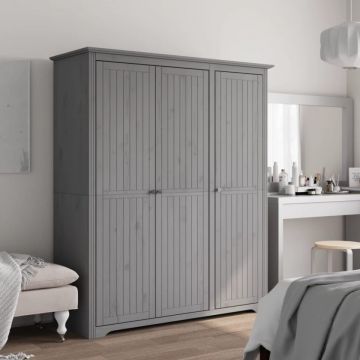 Șifonier BODO, gri, 146x53,5x173 cm, lemn masiv de pin
