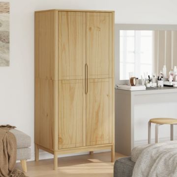 Șifonier FLORO, maro ceruit, 77x53x171 cm, lemn masiv pin
