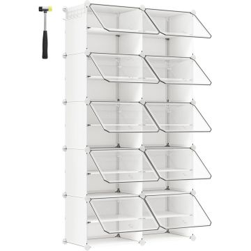 Pantofar modular Alb Songmics 82x32x152 cm
