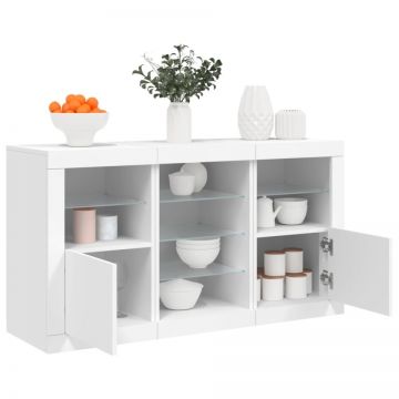 Servantă cu lumini LED, alb, 123x37x67 cm Servantă cu lumini LED, alb, 123x37x67 cm
