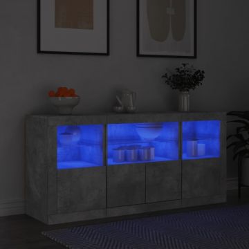Servantă cu lumini LED, gri beton, 142,5x37x67 cm Servantă cu lumini LED, gri beton, 142,5x37x67 cm