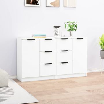 Servante, 2 buc.,, alb, 60x30x70 cm, lemn prelucrat Servante, 2 buc.,, alb, 60x30x70 cm, lemn prelucrat