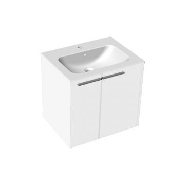 Set mobilier suspendat cu lavoar Kolpasan, Bella 60, 2 uși, alb Set mobilier suspendat cu lavoar Kolpasan, Bella 60, 2 uși, alb