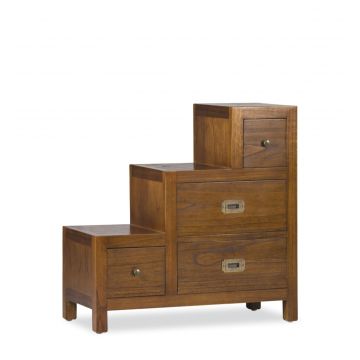 Cabinet din lemn si furnir, cu 4 sertare, Star Right Nuc, l70xA35xH70 cm